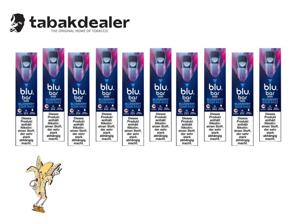 blu bar Blueb. Sour Razz E-Shisha/ml 10 Stück 