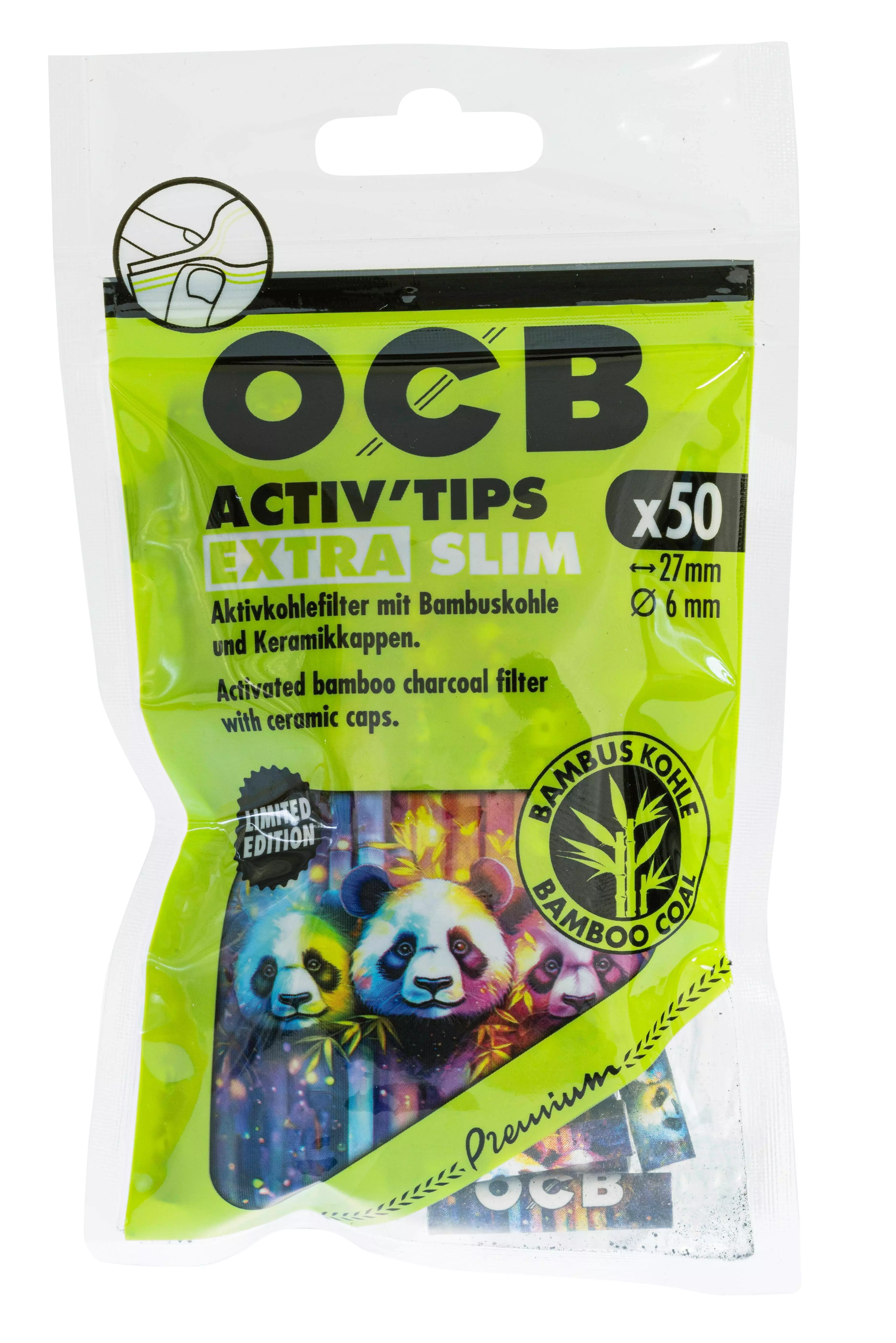 OCB Activ Tips Extra Slim Bamboo 6 mm