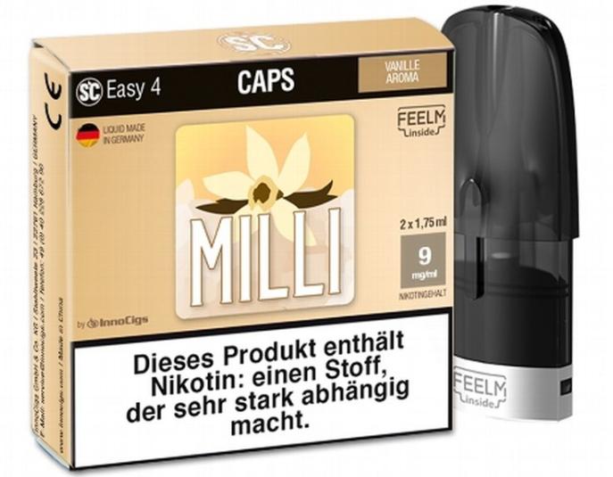 Easy 4 Caps Milli Vanille 9mg/ml Nikotin (2 Stück pro Packung) 