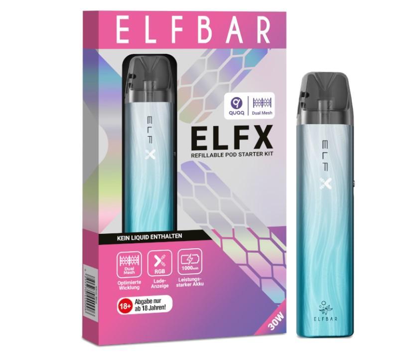 Elfbar-Elfx E-Zigaretten Set Silber-blau 1 Stück