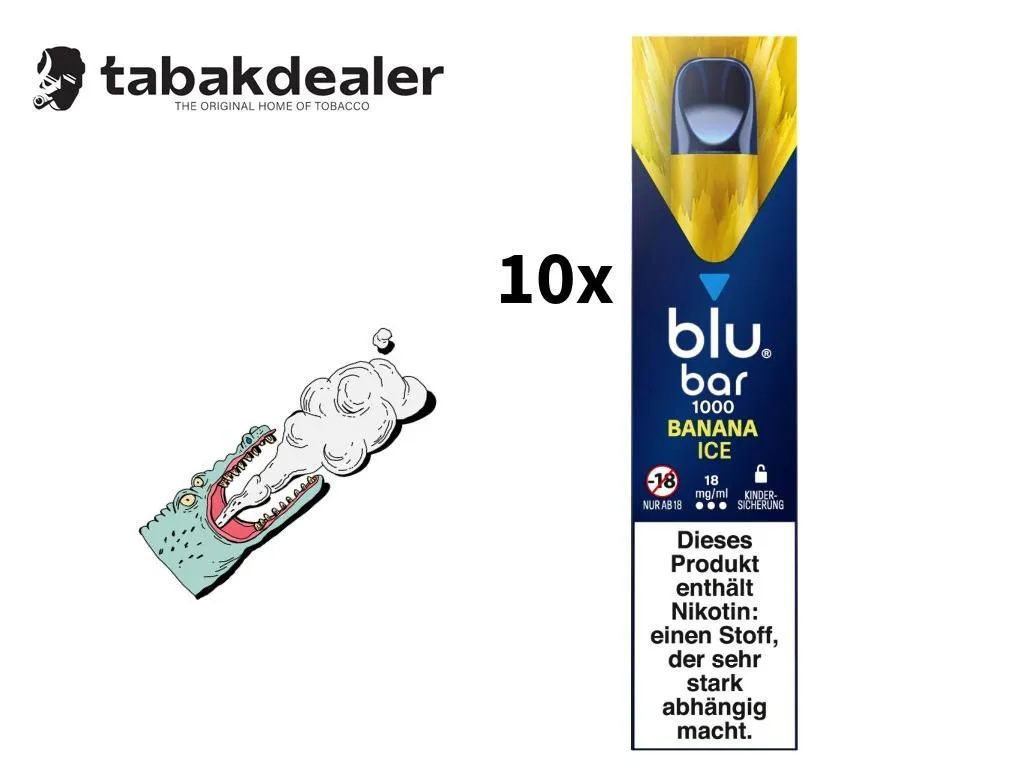 blu bar Banana Ice E-Shisha 18mg/ml 10 Stück 10 x 1 Stück