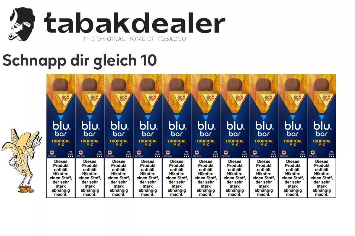 blu bar Tropical Mix E-Shisha 18mg/ml 10 Stück