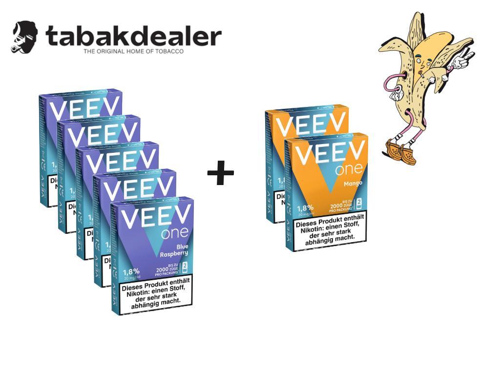 5 VEEV One Blue Rasperry + 2 Gratis Mango 