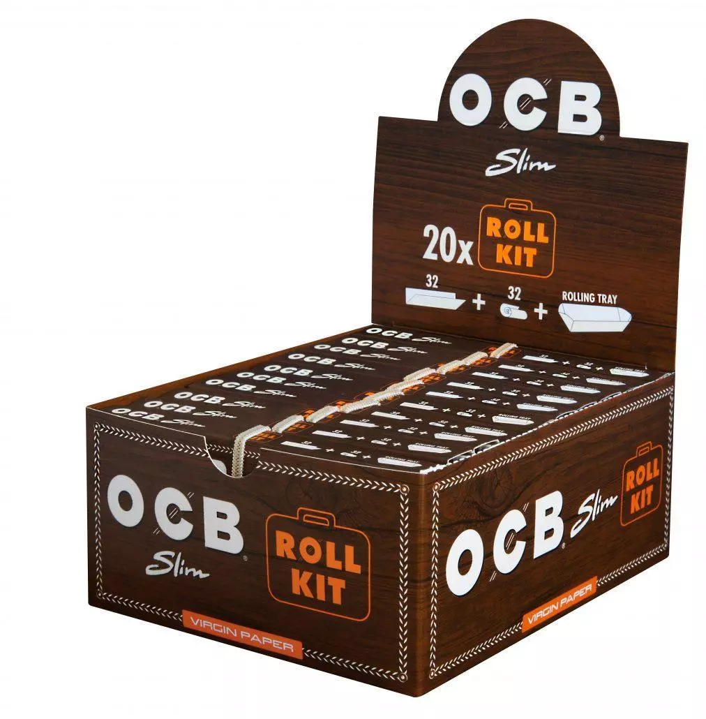 OCB Unbleached Slim Virgin Paper Roll Kit 20 x 32 Heftchen