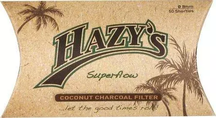HAZY'S Aktivkohlefilter 8mm Shorties mit Kokosnusskohle 1 x 50 Filter