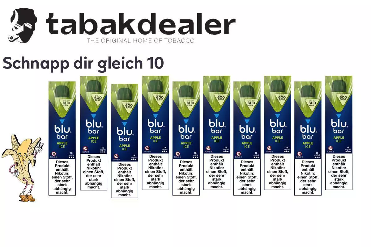 blu bar Apple Ice E-Shisha 18mg/ml 10 Stück