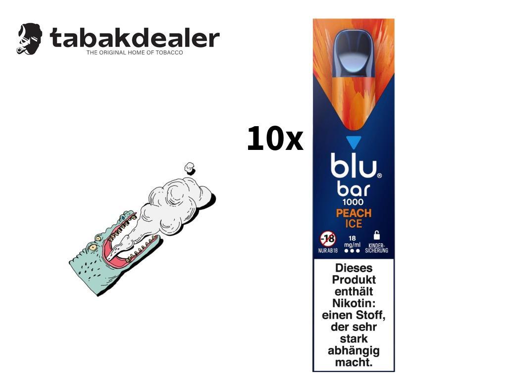 blu bar Peach Ice E-Shisha 18mg/ml 10 Stück 10 x 1 Stück