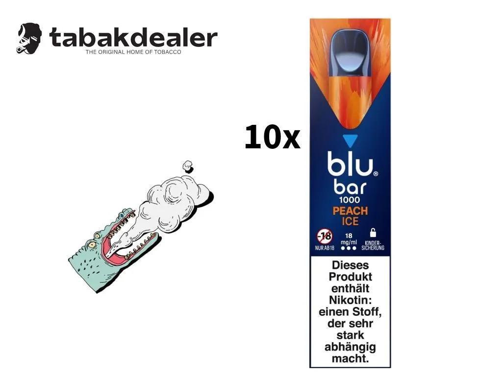 blu bar Peach Ice E-Shisha 18mg/ml 10 Stück 10 x 1 Stück