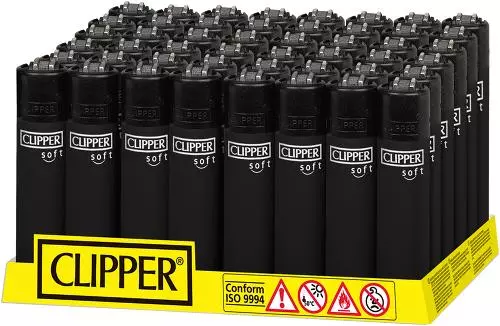 CLIPPER Soft Touch & Black Cap 1 x 48 Feuerzeuge
