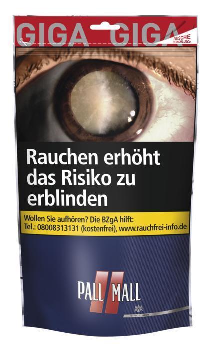 5 Pall Mall Red Beutel 104g, 1000 Pall Mall Hülsen, 5 Reibrad Feuerzeuge, Aschenbecher