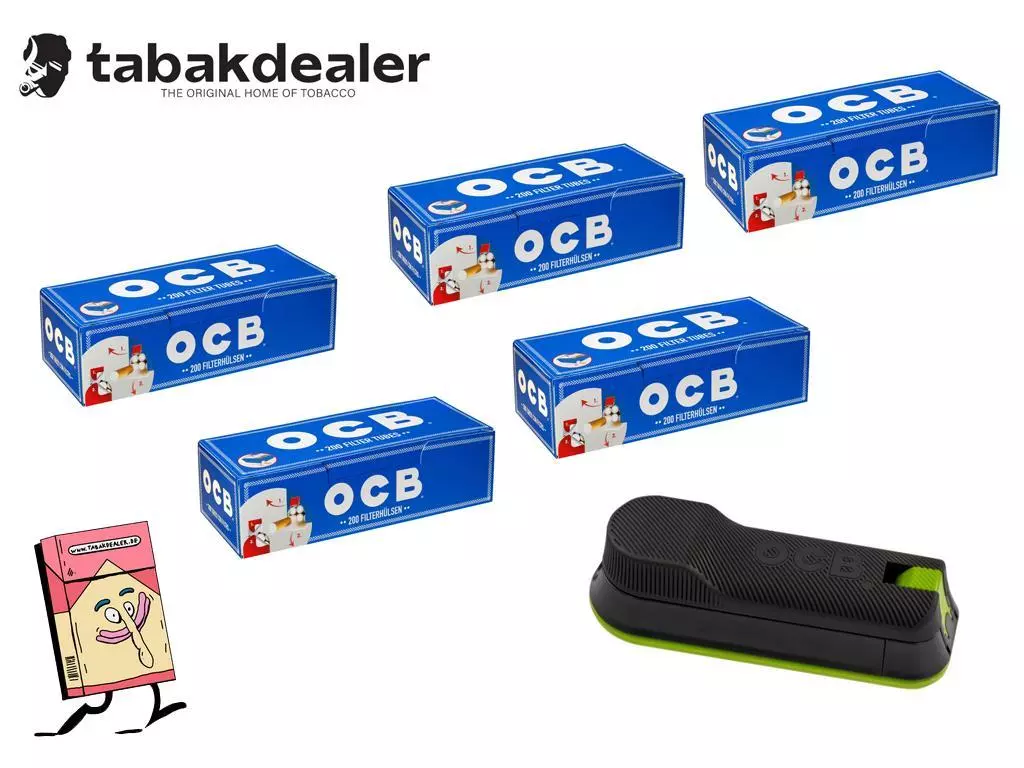 OCB Stopferpaket 1 - 1000 OCB Hülsen - 1 OBC Easy Silde Injector 