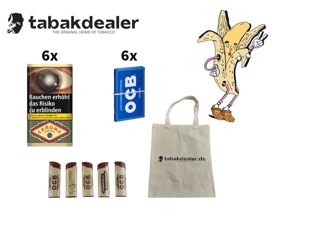 1 x 6 Canuma Drehtabak Pouch 30g, OCB Papier, OCB FZ, TD Tasche 
