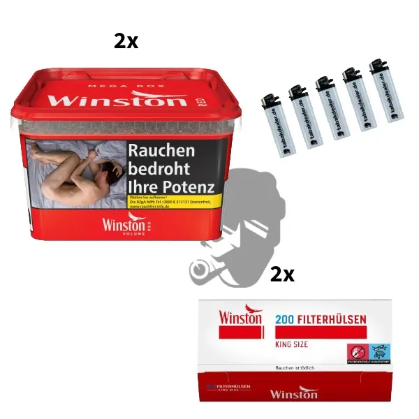 2x Winston Mega Red Volumentabak 120g