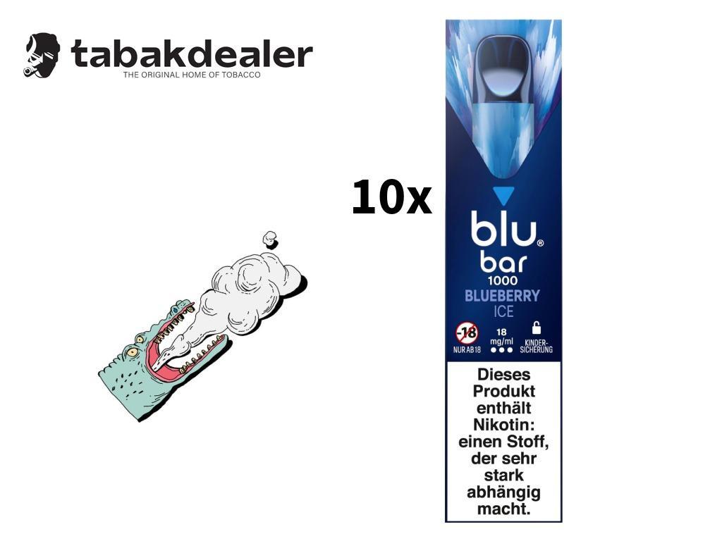 blu bar Blueberry Ice E-Shisha 18mg/ml 10 Stück 10 x 1 Stück