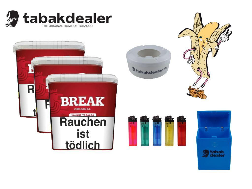 3 x Break Original Bucket + 5 Cool Feuerzeuge + 1 Windascher + 1 Tabakdealer Etui 