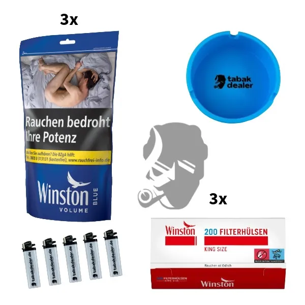 3x Winston Volume Zip Bag Blue 95g