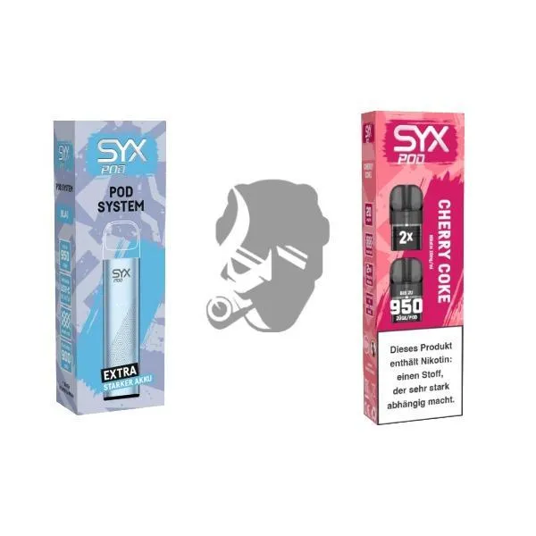 SYX Pod Blue + Cartridge Cherry Coke