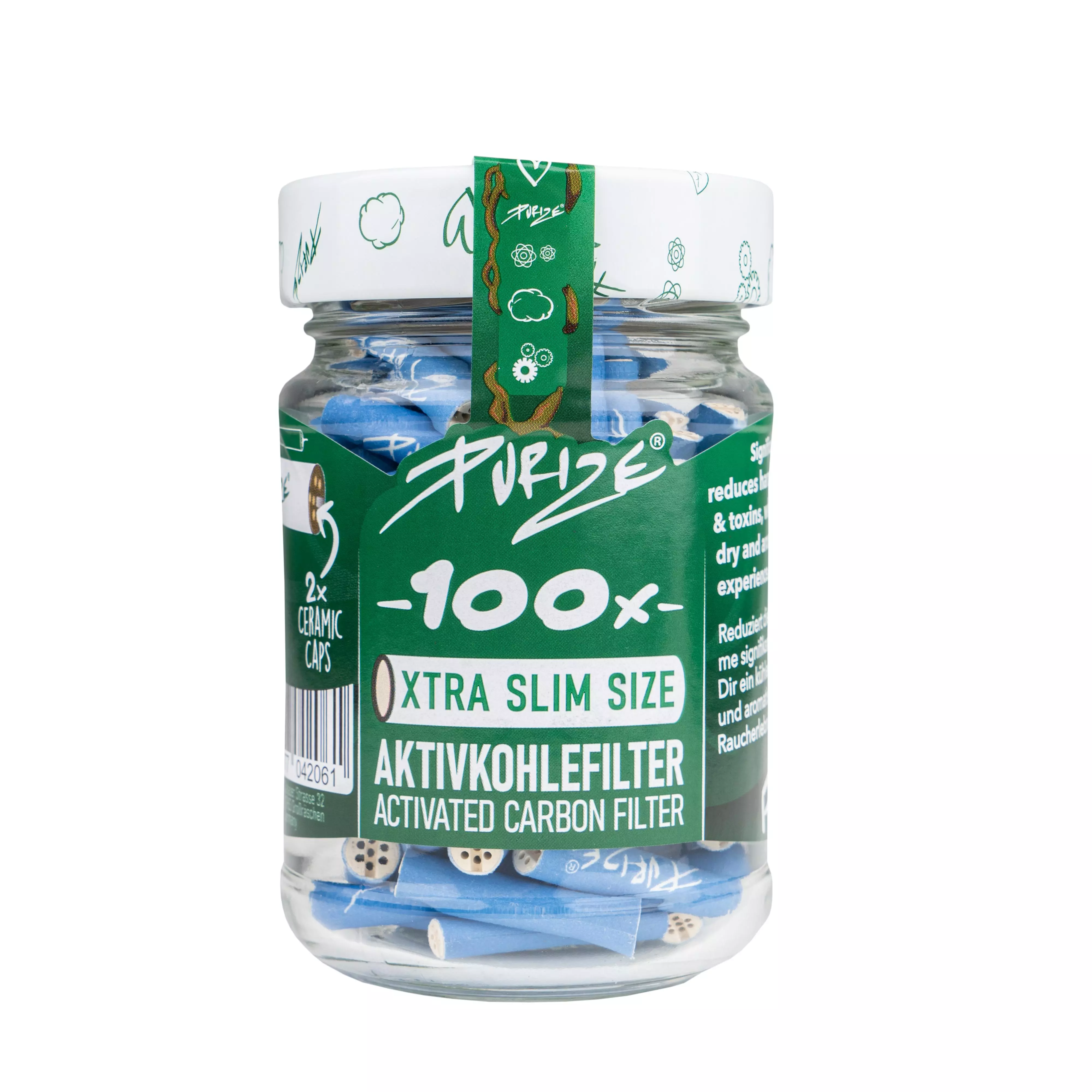 Purize Aktivkohlefilter XT Slim 100er blau Glas 
