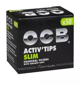 OCB Activ Tips Slim Aktivkohlefilter 7mm 1 x 50 Tips