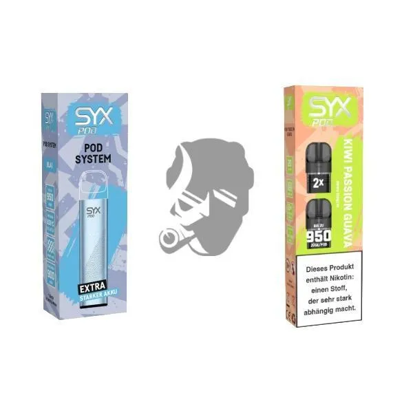 SYX Pod Blue + Cartridge Kiwi Passion Guava