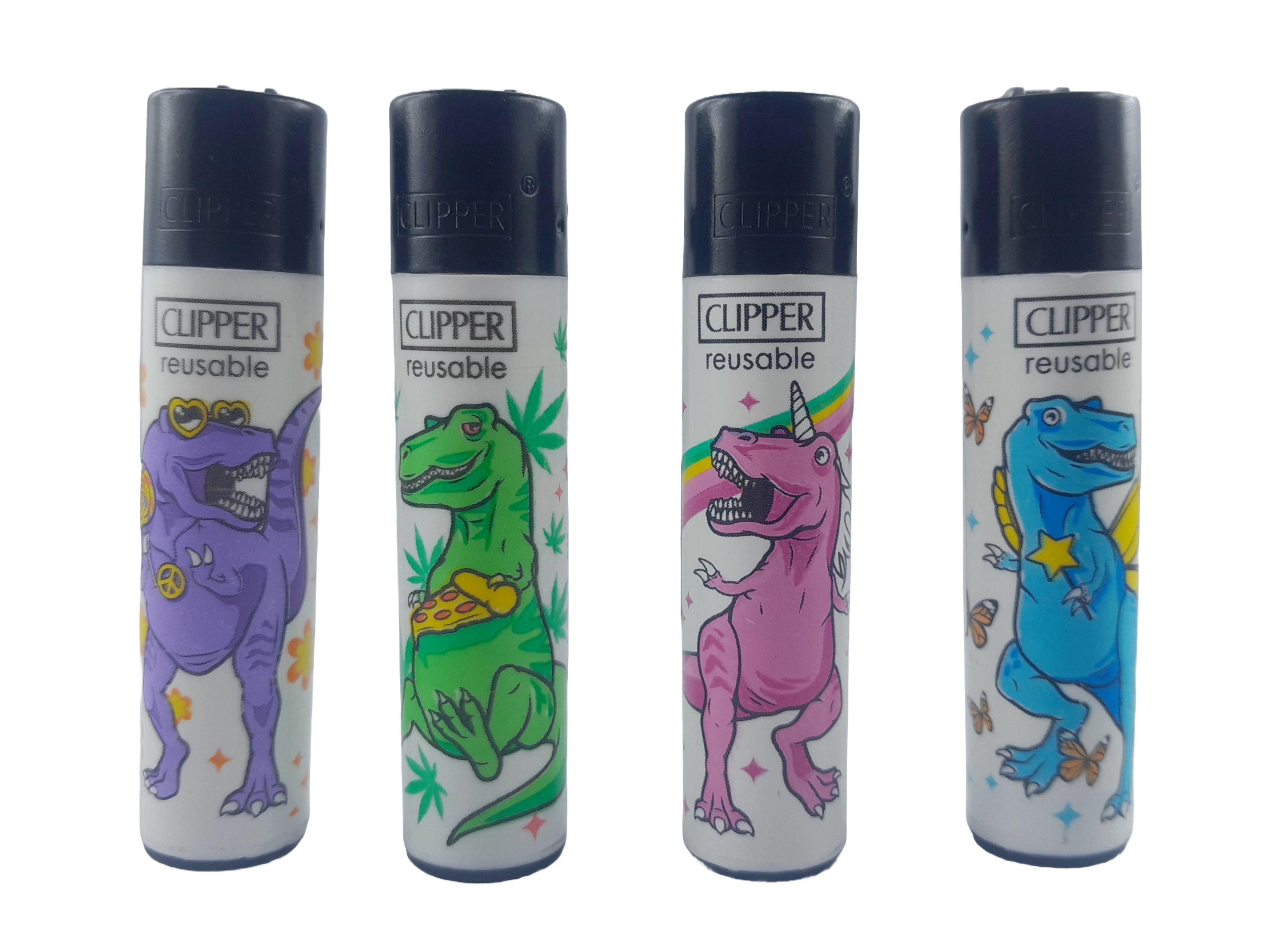 Clipper Mehrweg-Feuerzeug Kitch Dinos 1 x 4 Stück