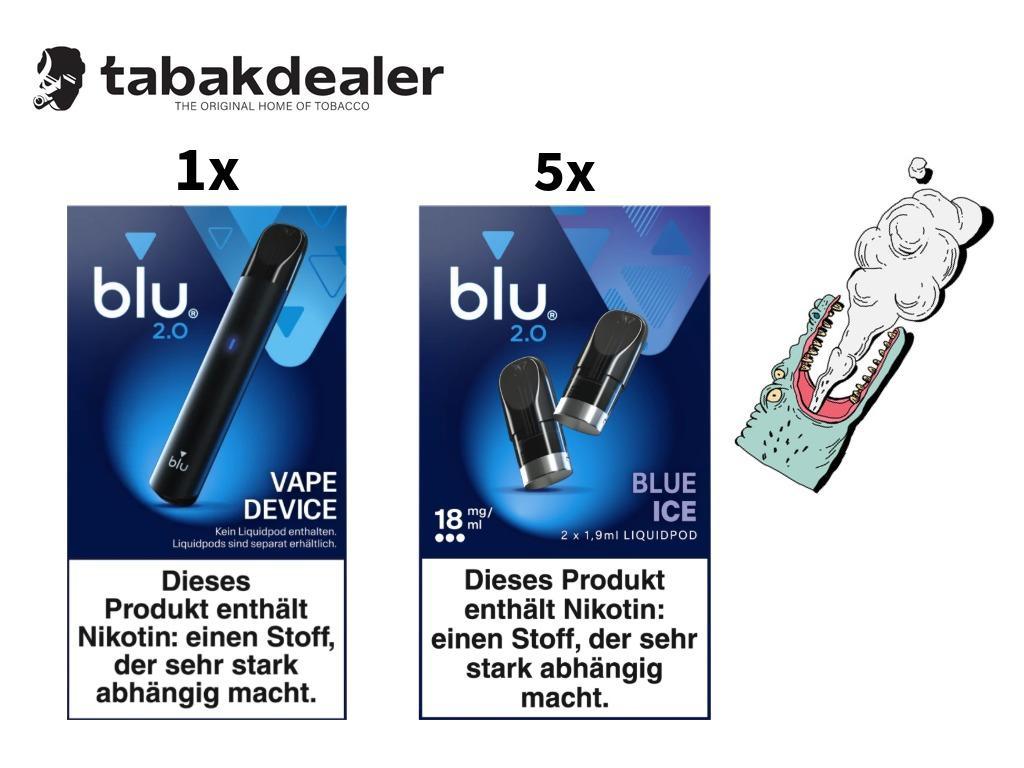 1x blu 2.0 Device + 5x blu 2.0 Blue Ice 18mg/ml 