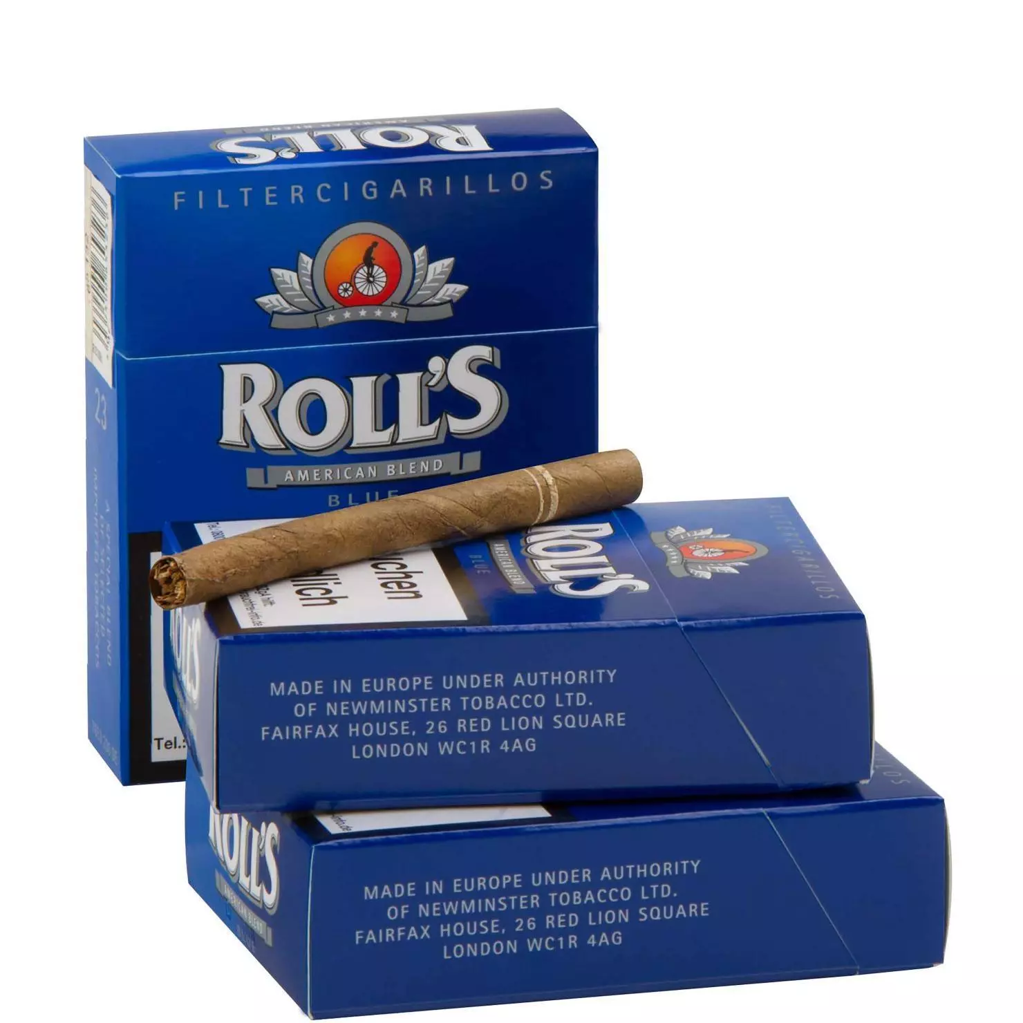 Rolls Exclusive Blue Naturdeckblatt 8 x 23 Zigarrillo