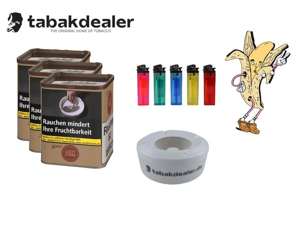 3x Lucky USA Red L Tabak 61g