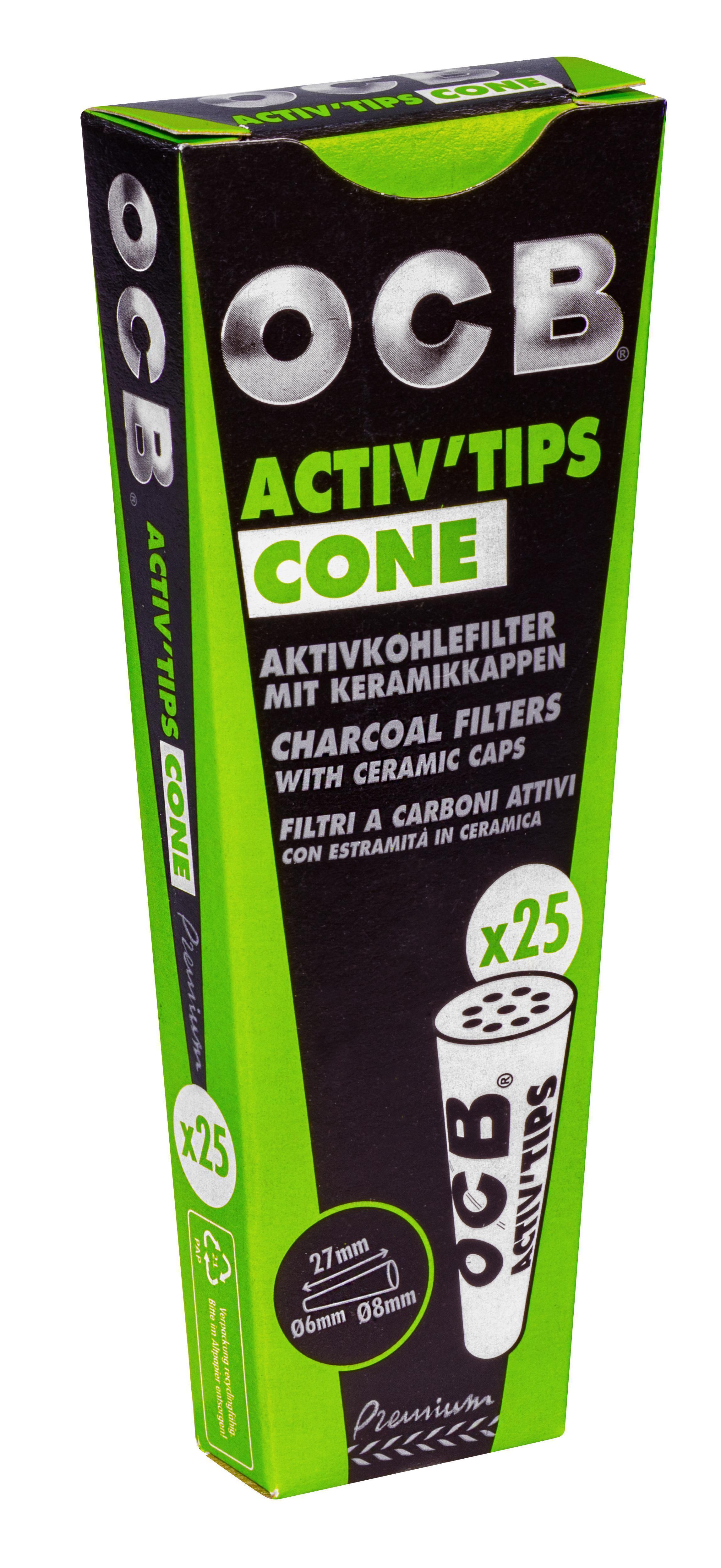 OCB Activ Tips Cone 1 x 25 Filter