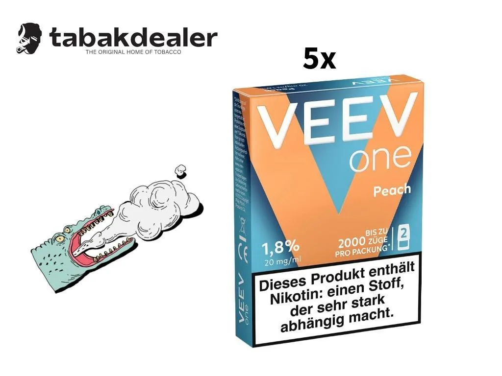 5x Veev One Pod Peach