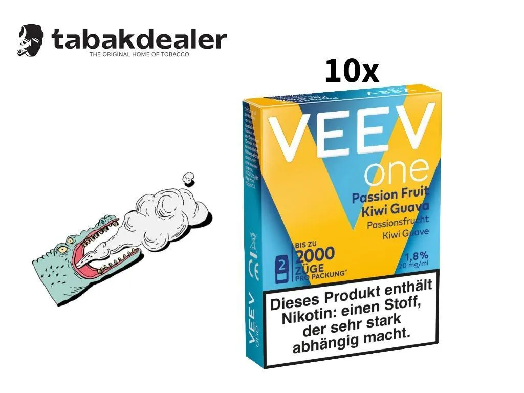 10x Veev One Pod Passionfruit Kiwi Guave