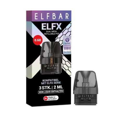 ELFBAR ELFX 0,6 Ohm Refillable 3 Pods nachfüllbar