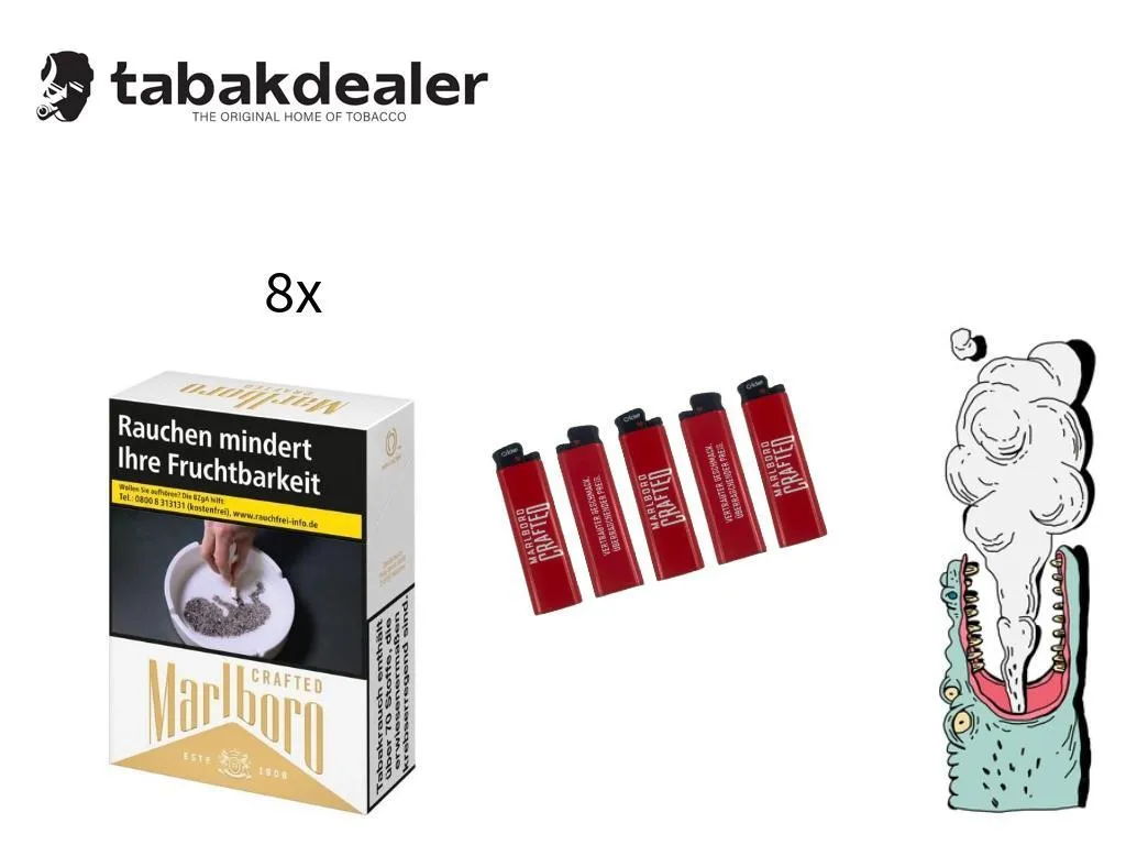 8x Marlboro Crafted Gold 2XL