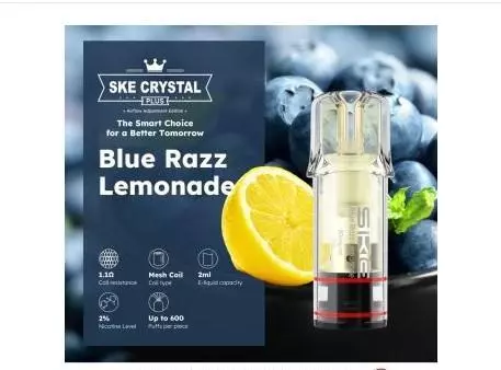SKE Crystal Plus Pod Blue Razz Lemon 20mg/ml Nikotin 1 x 2 Caps