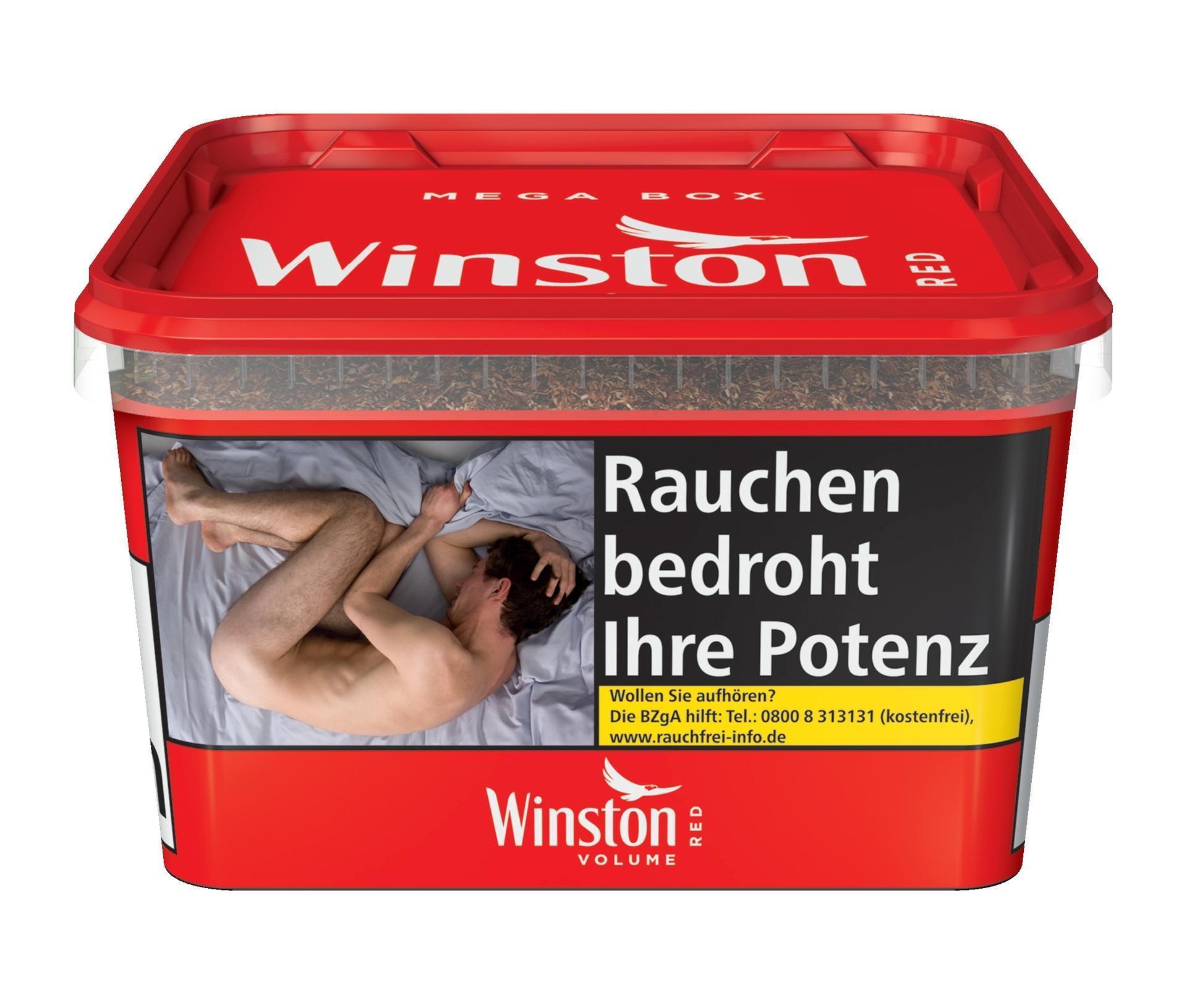 2 x Winston Mega Red Volumentabak 140 g, 400 Winston Hülsen, OCB Feuerzeuge 