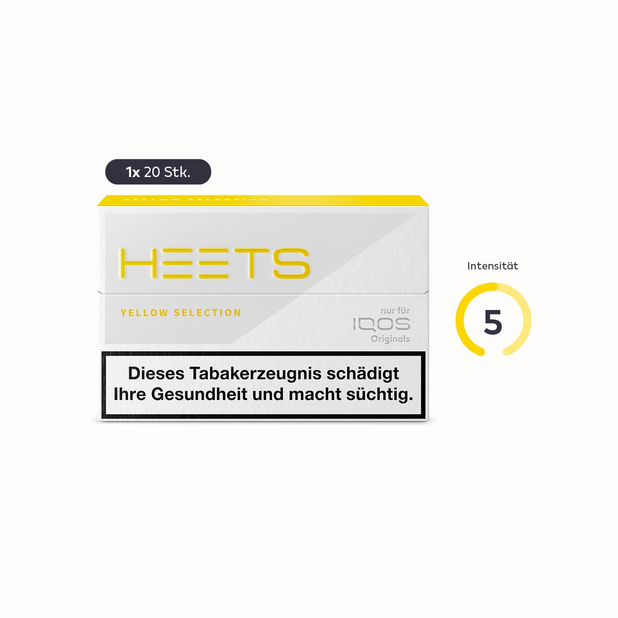 HEETS Yellow Selection | 1 x 20 Tobacco Sticks | 6 Euro pro Packung