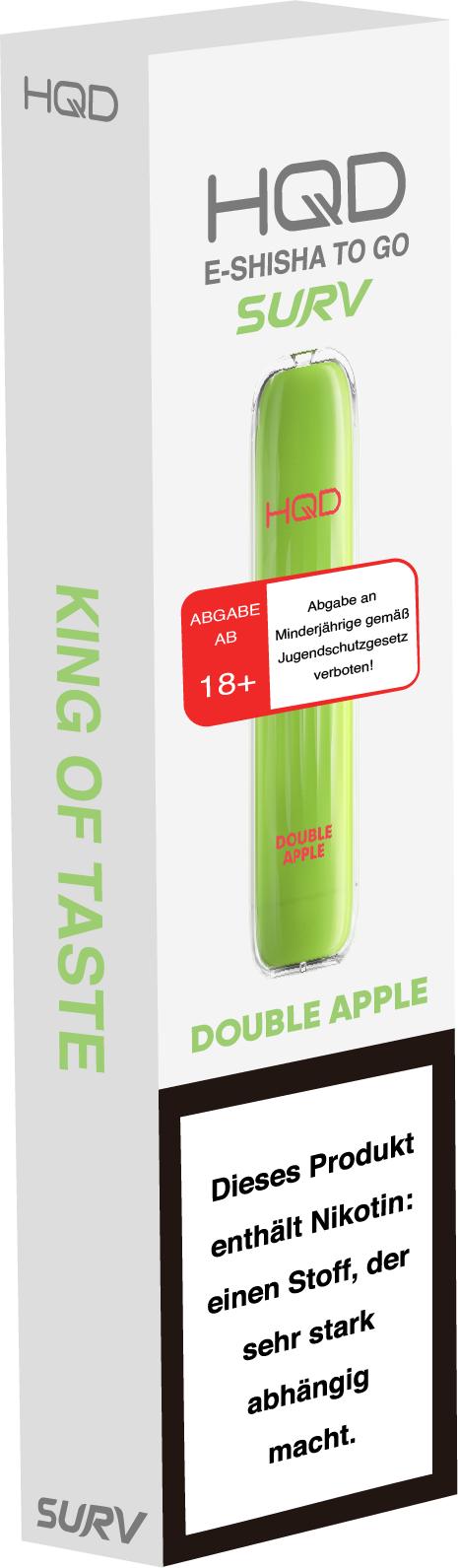 HQD SURV Double Apple E-Shisha Einweg 18mg/ml Nikotin 