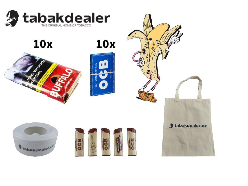 10 x Buffalo Red, OCB Papier, OCB FZ, TD Aschenbecher, TD Tasche 