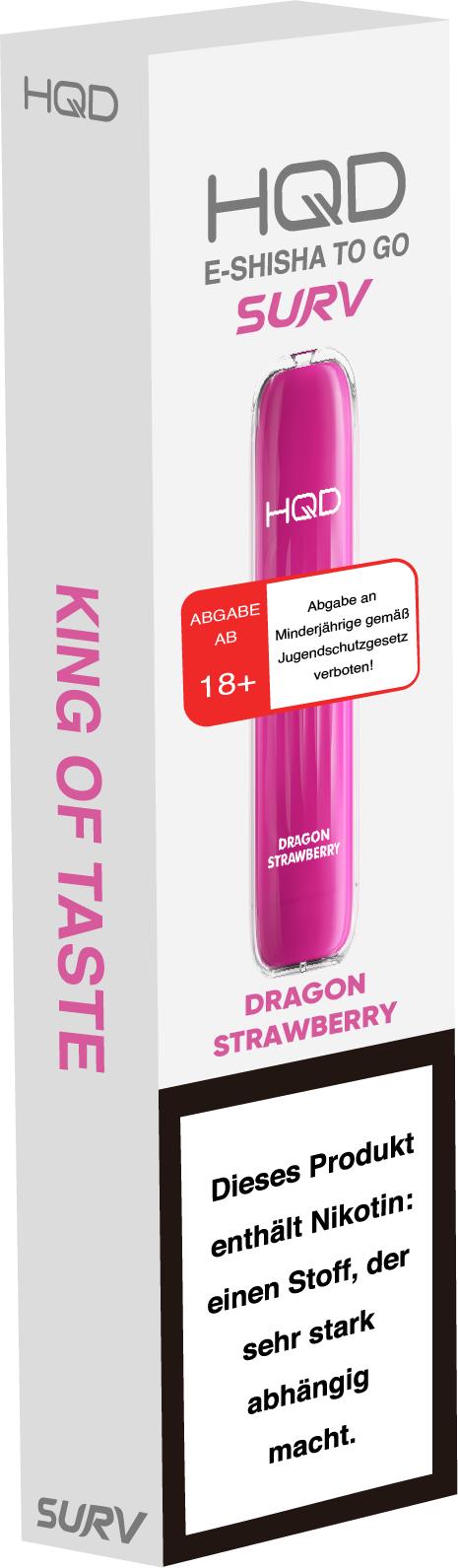 HQD SURV Dragon Strawberry E-Shisha Einweg 18mg/ml Nikotin