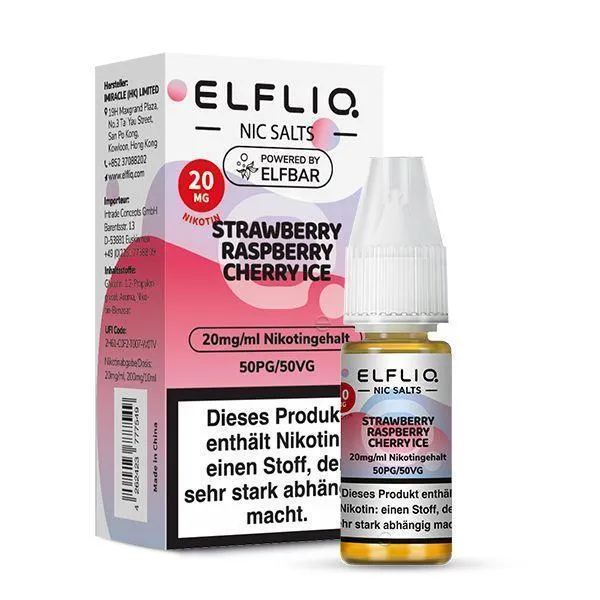 ELFLIQ - Strawberry Raspberry Cherry Ice 20mg/ml Nikotinsalz, 10ml Liquid