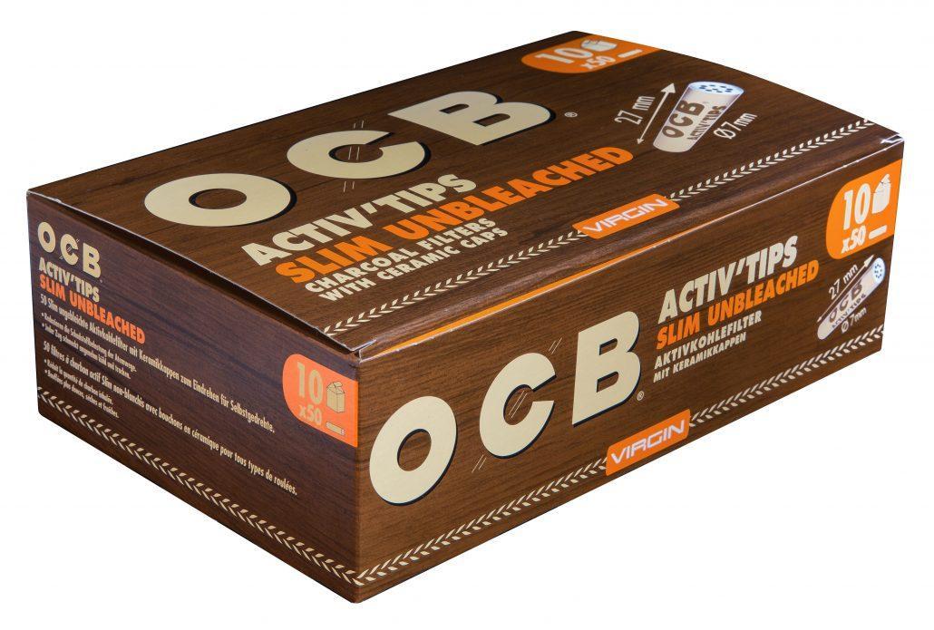 OCB Activ'Tips Slim Unbleached 7 mm 1 x 50 Stück