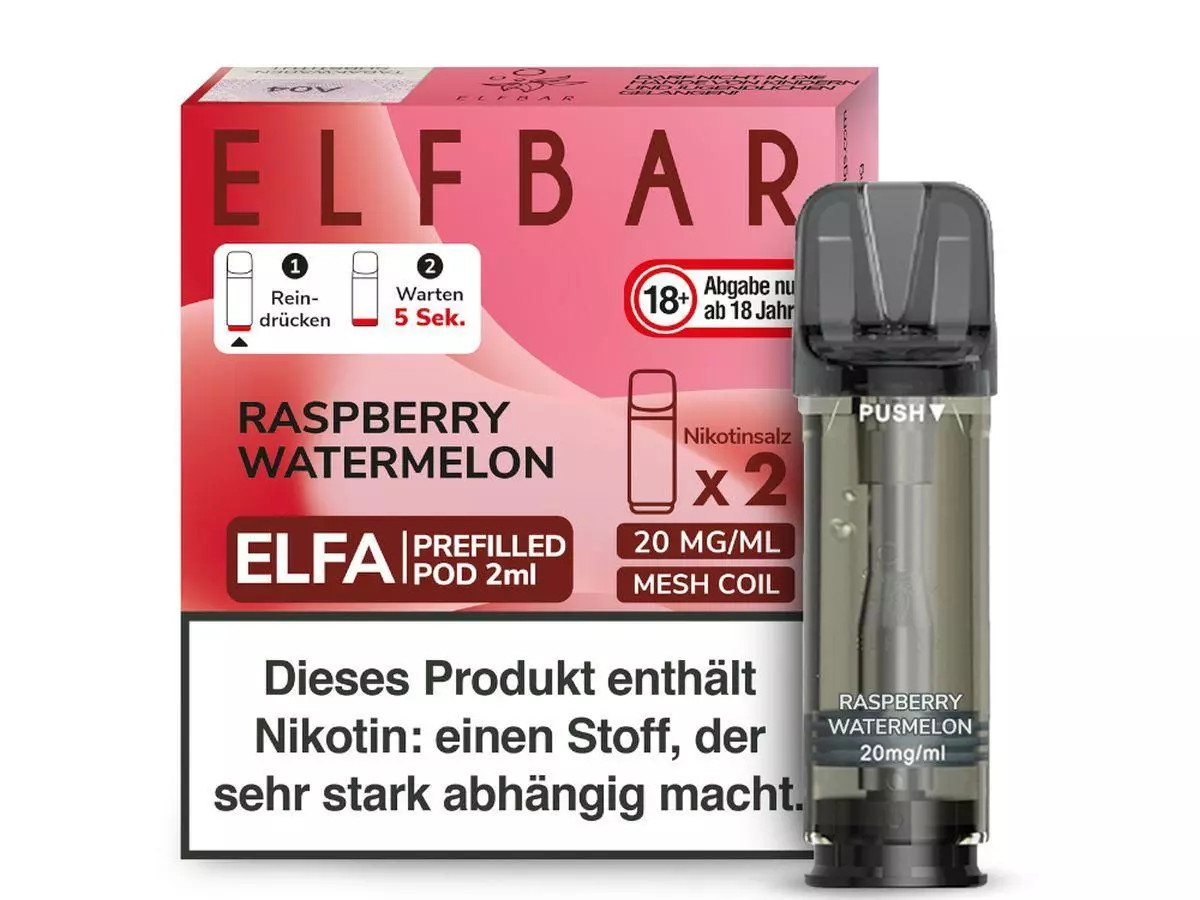 Elfbar Elfa Pod Raspberry Watermelon 20mg 1 x 2 Pods