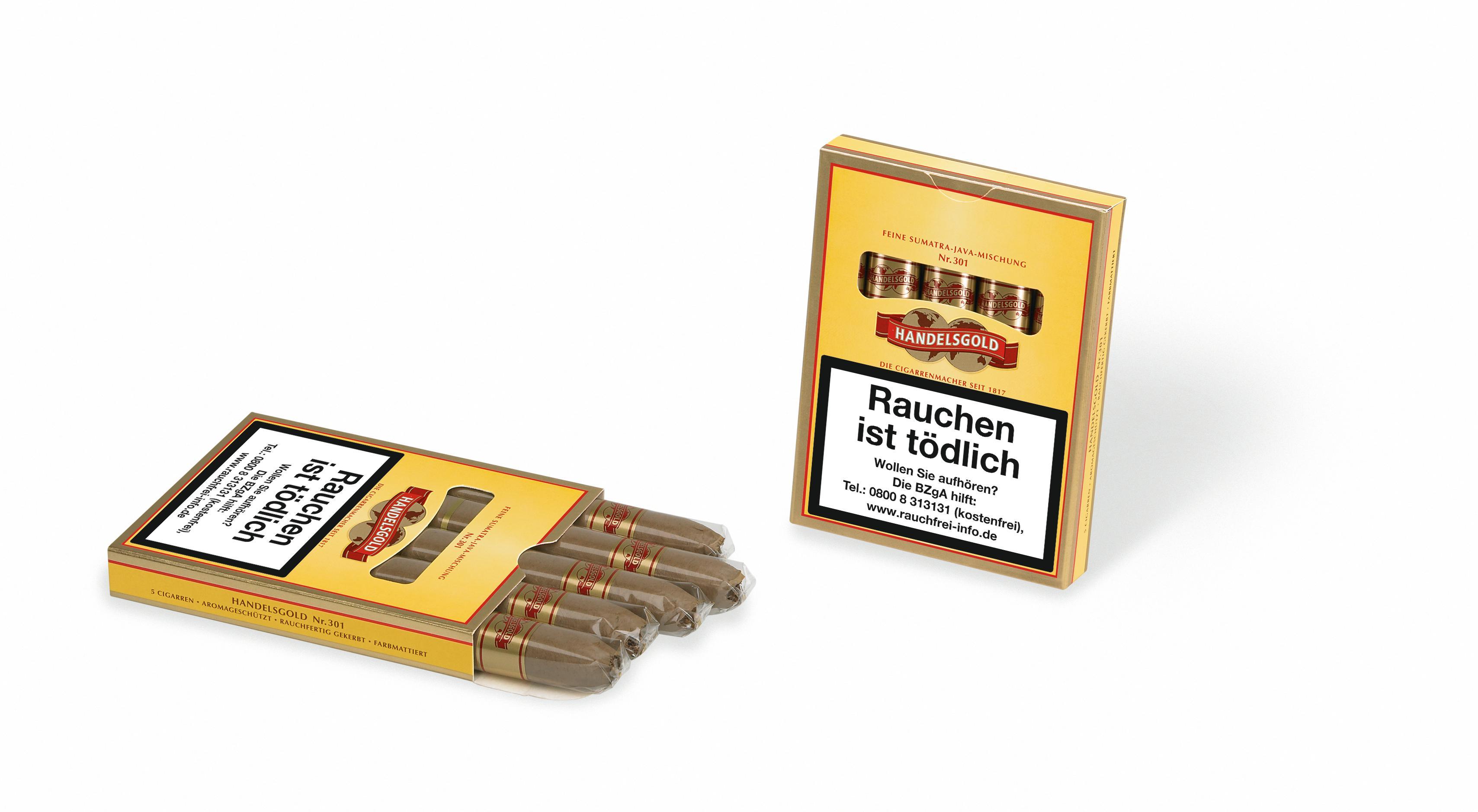 Handelsgold Nr. 301 Sumatra 10 x 5 Zigarren 10 x 5 St Zigarren
