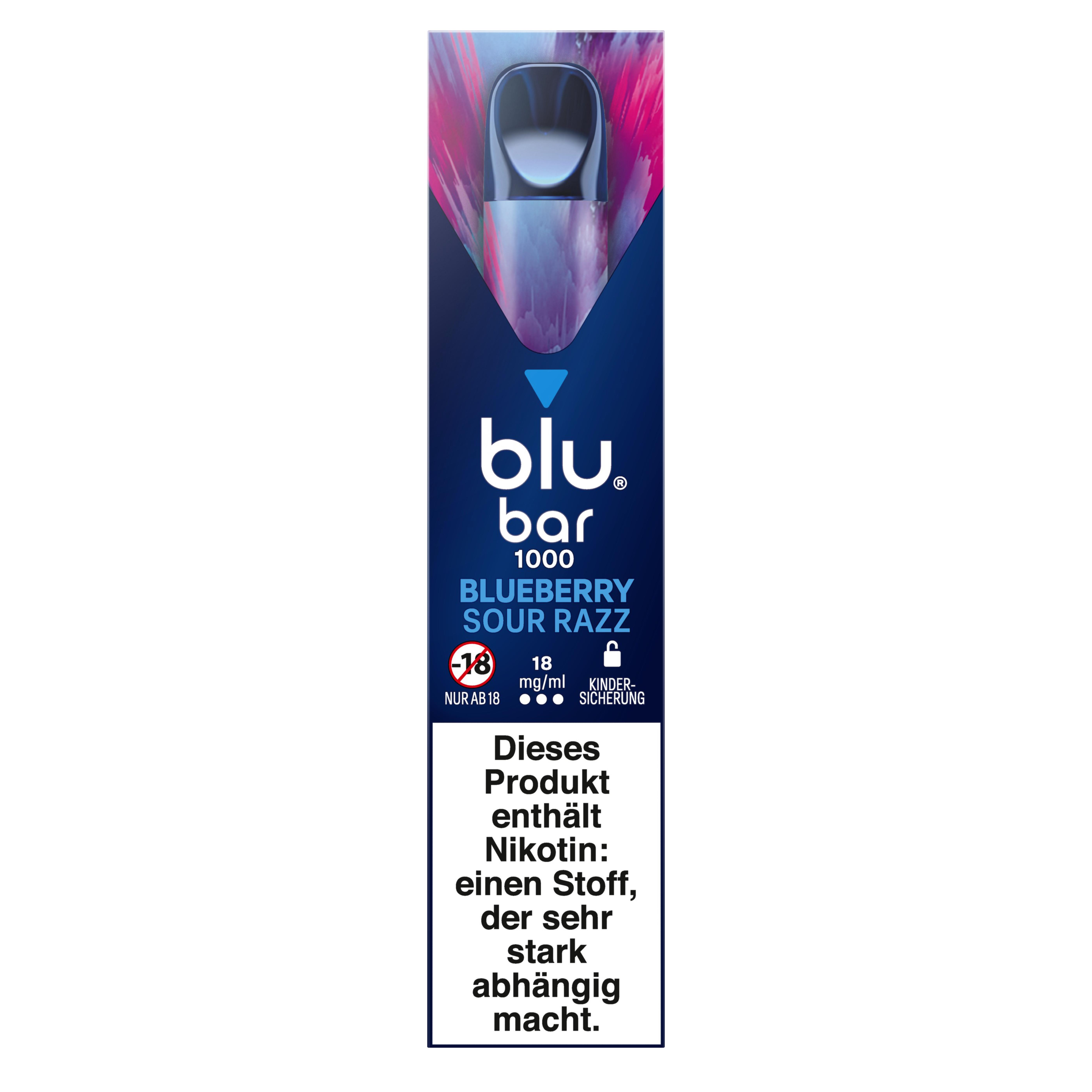 blu bar Blueb. Sour Razz E-Shisha 18mg/ml Nikotin