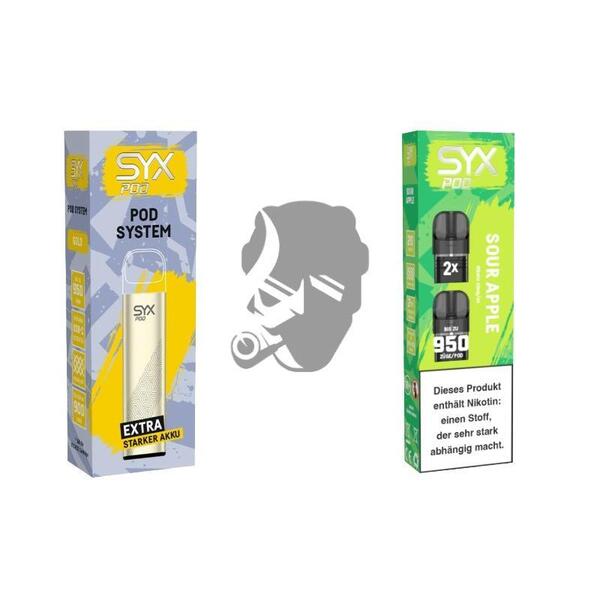 SYX Pod Gold + Cartridge Sour Apple SYX Pod Gold + Cartridge Sour Apple