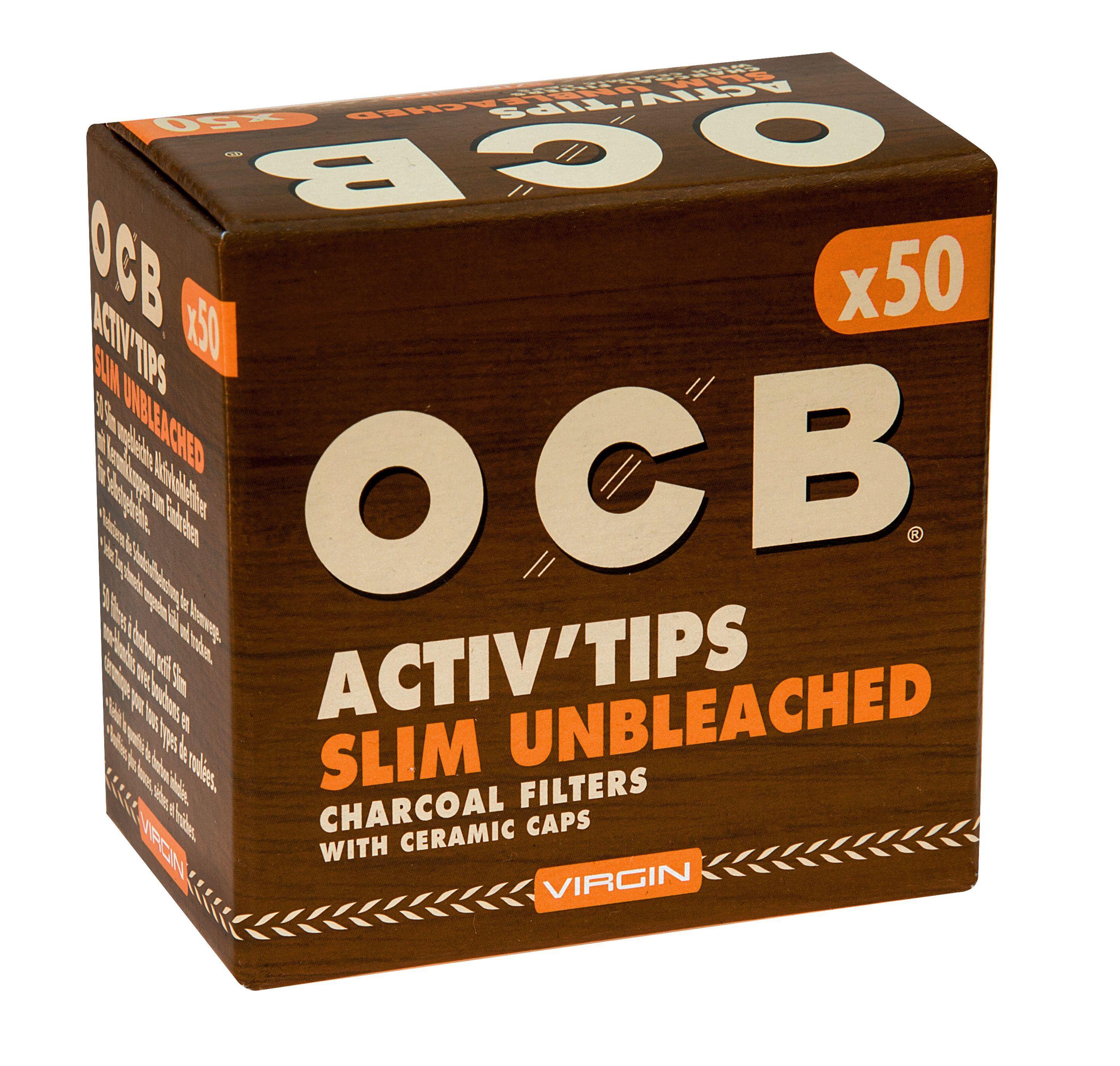 OCB Activ'Tips Slim Unbleached 7 mm 1 x 50 Stück