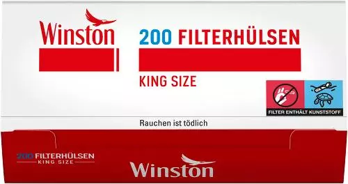 2 x Winston Giant Red Volumentabak 220 g, 400 Winston Hülsen, OCB Feuerzeuge 