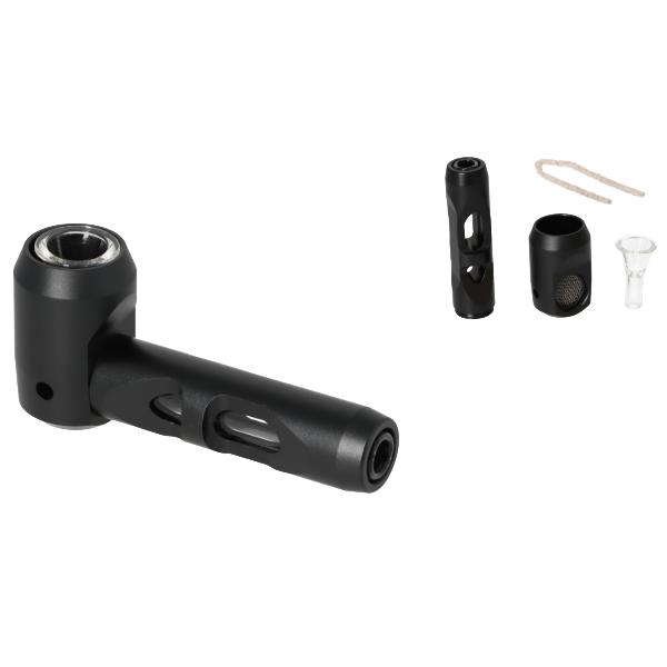 Pfeife Aluminium schwarz mit Glaseinsatz 1 Stück Pfeife Aluminium schwarz mit Glaseinsatz 1 Stück