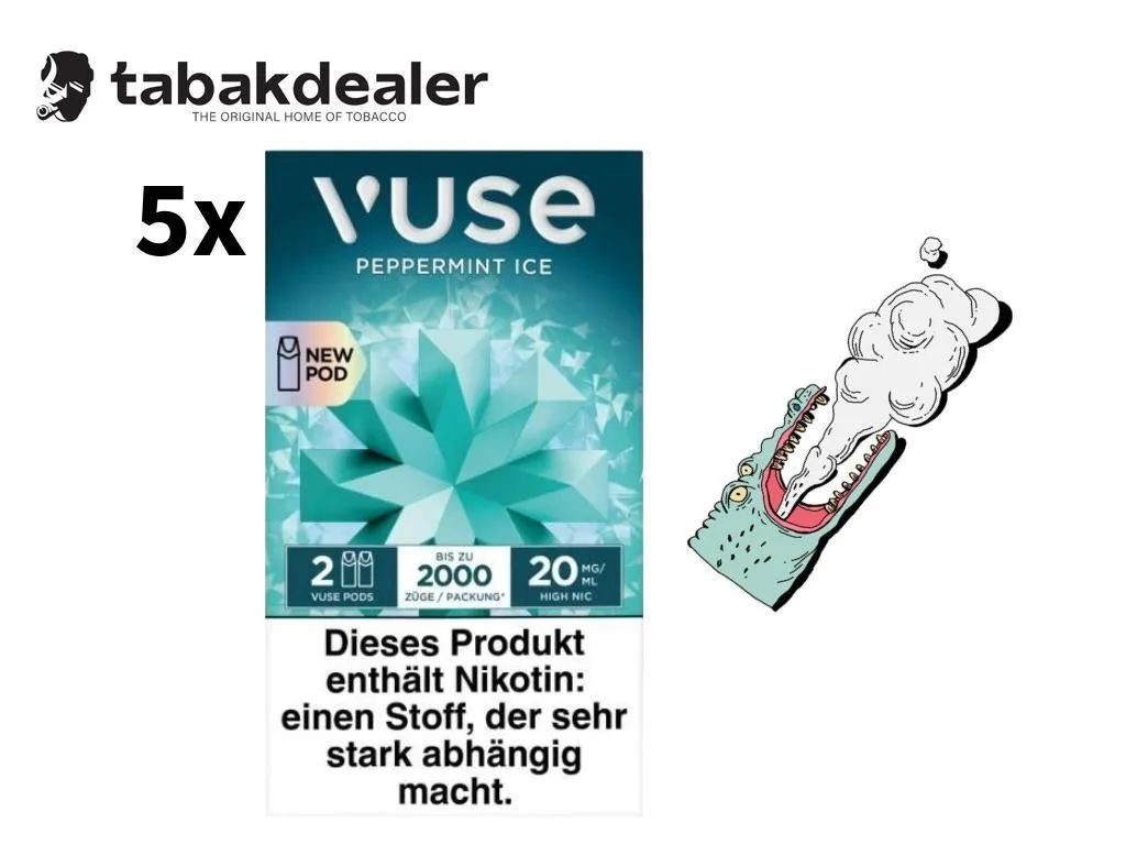 5x Vuse Pods Peppermint Ice 20mg 5 x 2 Pods