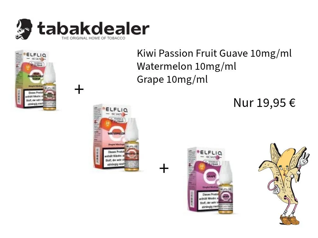 ELFLIQ Kiw.Waterm.Grape 10mg 3er 3 x 1 Stück